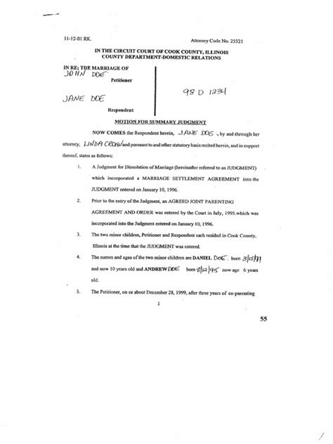 Sample Motion For Summary Judgment Contact Law Pleading
