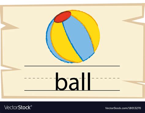 Wordcard For Word Ball Royalty Free Vector Image