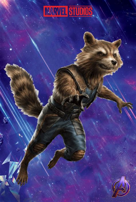 Rocket Raccoon Avengers Endgame Poster Movie Poster Art Poster