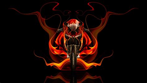 Картинки Tony Kokhan Moto Ducati 1199 Front Fire Bike Abstract