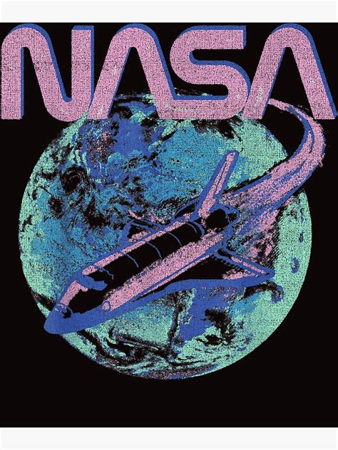 Nasa Pastel Rocket Earth Logo Poster By Haydenlee162397 Redbubble