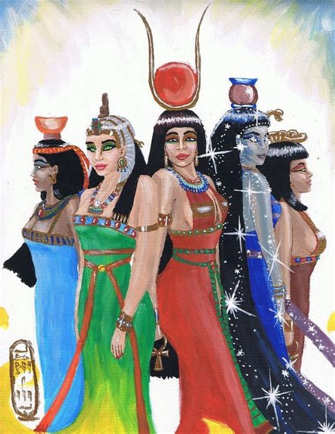 Five Goddesses By Myworld1 On Deviantart Egyptian Goddess Art
