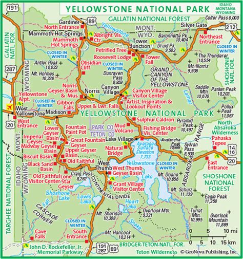 Yellowstone National Park Wall Map By Geonova Mapsales