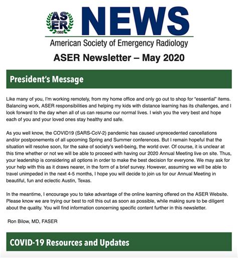 Newsletters American Society Of Emergency Radiology