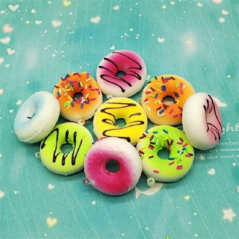 1pc 5cm Squishy Antistress Simulation Donuts Phone Straps Squishy Antistress Random Slow Rising