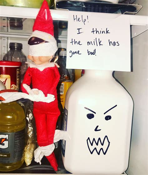 Help I Think The Milk Has Gone Bad Glass Of Milk Elf On The Shelf