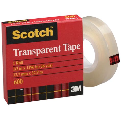 Scotch Transparent Tape Refill 127 Mm X 329 M 12 X 1296