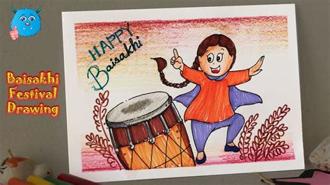 Most, but not all festivals serve to provide entertainment to the participants, so they tend to be complemented with. Baisakhi Festival Drawing Easy || How to Draw Baisakhi Festival Greeting Card,Poster for Kids ...