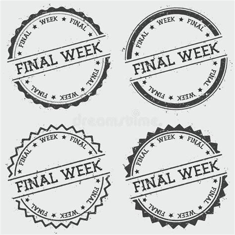 Final Week Red Rubber Stamp Isolated On White Stock Vector