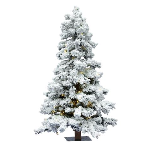 Vickerman 4 Ft Pre Lit Traditional Flocked White Artificial Christmas