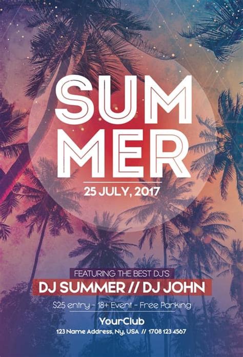 Summer Free Party Flyer Template Download Free Flyer Templates