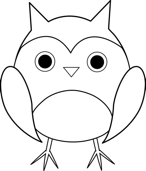 Cute Owl Line Art Free Clip Art