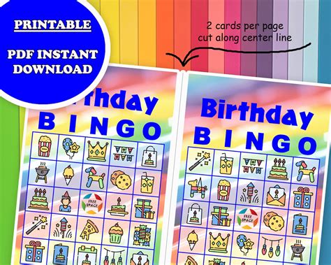 40 Happy Birthday Bingo Game Prefilled Cards Pdf Printable Etsy Italia