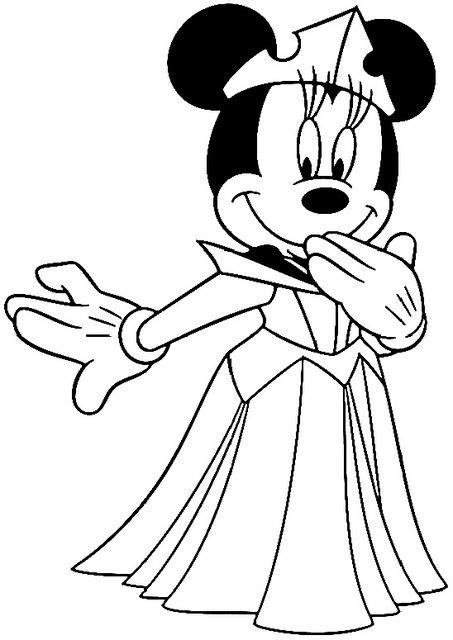 Minnie As Princess Aurora Minnie Mouse Coloring Pages