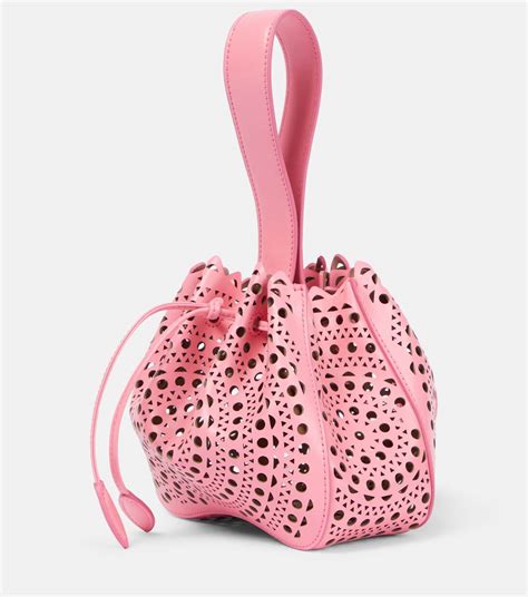 Rose Marie Leather Bucket Bag In Pink Alaia Mytheresa