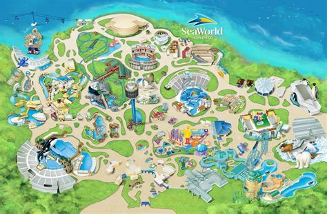 Seaworld Orlando Theme Park Map Orlando Fl • Mappery Aquariums Seaworld California Map