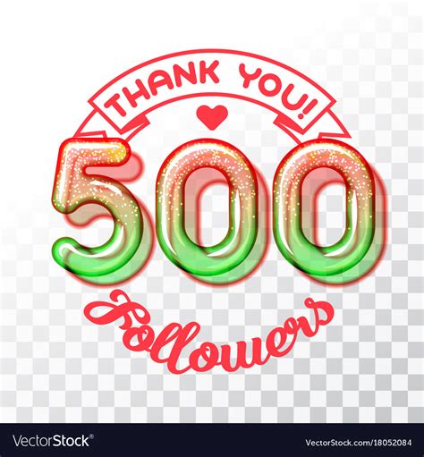 Thank You 500 Followers Royalty Free Vector Image