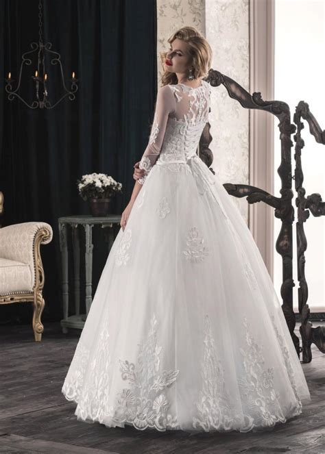 Romanticelegantwhiteivory Wedding Dress With Long Sleevesdesigner
