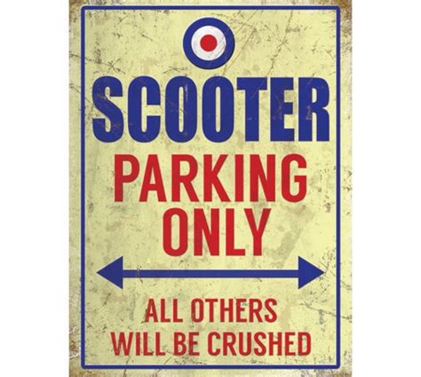 Scooter Parking Only Metal Wall Sign
