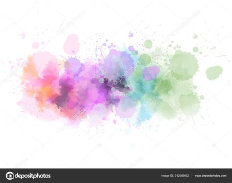 Pastel Light Watercolor Paint Splash Line Template Your Designs Stock