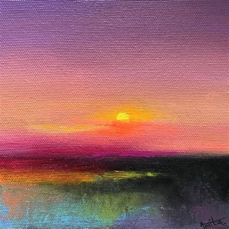 Purple Sky Sunset Painting Small Painting R Artfinder