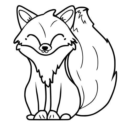 Cute Fox Coloring Pages For Kids 23525739 Vector Art At Vecteezy