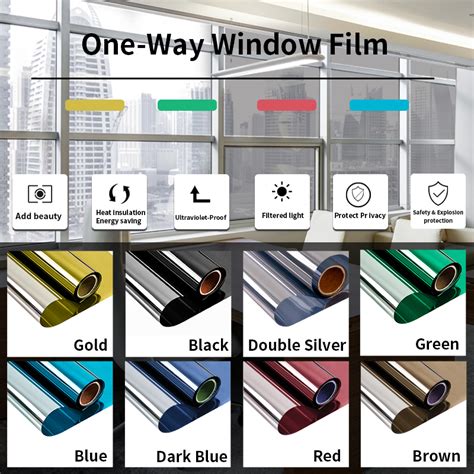 Silver Reflective Window Tinting Film One Way Mirrored Privacy Glass