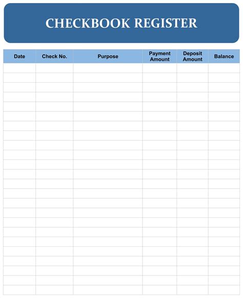 7 Best Check Register Full Page Printable
