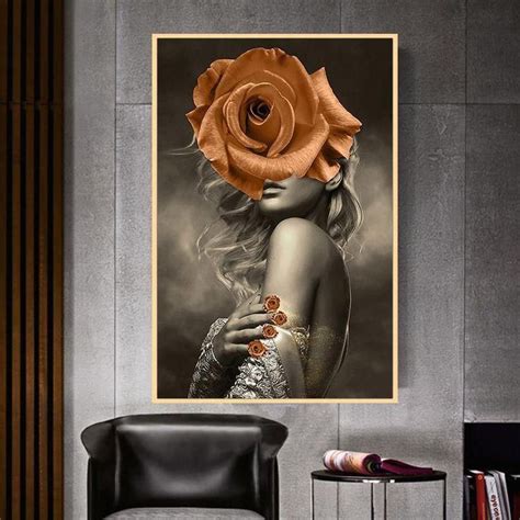 Modern Fine Art Fashion Poster Canvas Wall Art Floral Painting Pop Art