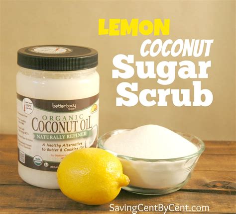 Transfer melted coconut oil to small mixing bowl, and stir in 1 cup of white sugar. Homemade Lemon Coconut Sugar Scrub - Saving Cent by Cent
