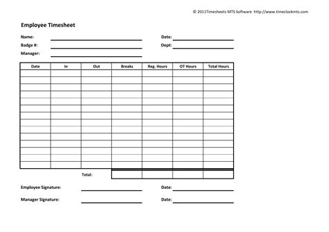 Download Weekly Timesheet Template Excel Pdf Rtf Employee Time Clock