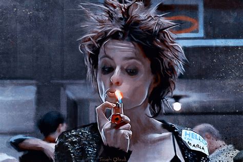 Fight Club Marla Singer Smoking A Cigarette Illustration Based Etsy