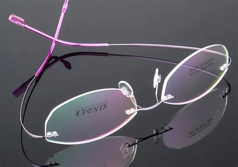 new ultra light rimless optical frame women titanium alloy eyeglasses frame myopia prescription