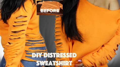 Diy Distressed Sweatshirt Beginner Friendly Youtube