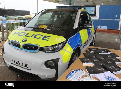 Bmw I3 Electric Police Car Demonstrator With Sussex Police Stock Photo