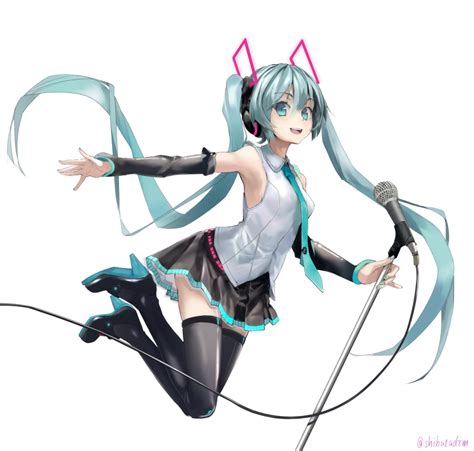 Shibatadtm Hatsune Miku Hatsune Miku Vocaloid4 Vocaloid Absurdres Highres 1girl Aqua