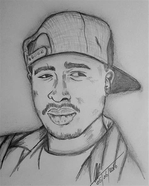 Tupac Amaru Shakur Drawing By Collin A Clarke