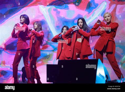 South Korean Girl Group Exid Performs During A Showcase To Release