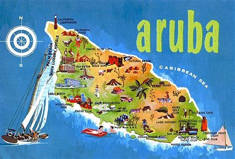 Aruba Map Card Aruba Map Aruba Vacations Aruba Honeymoon