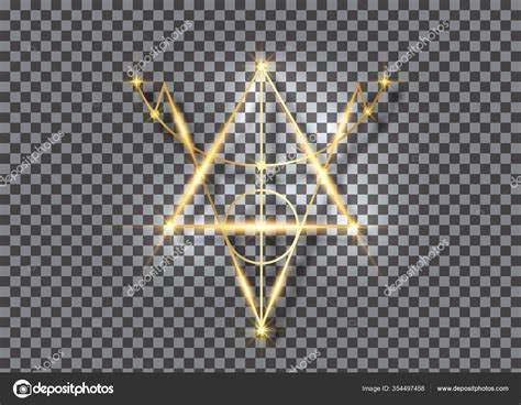 Bright Gold Sigil Protection Magical Amulets Light Can Used Tattoo