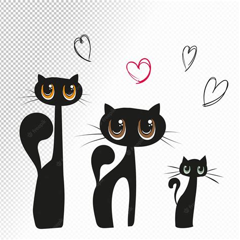 Premium Vector Free Vector Flat Black Cat Illustration With Hearts
