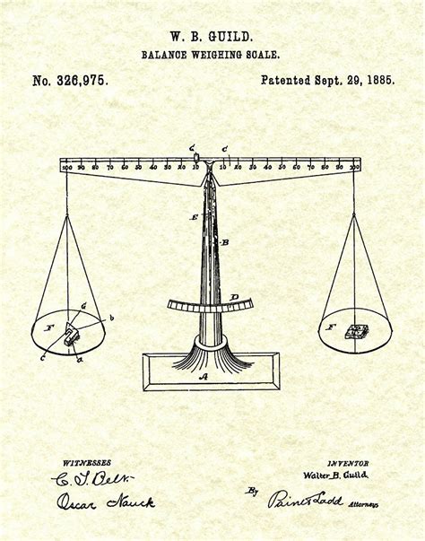 1885 Balancing Scale Patent Print Scales Of Justice Patent Print