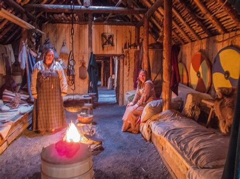 Inside Vikings House Lanse Aux Meadows Newfoundland Canada