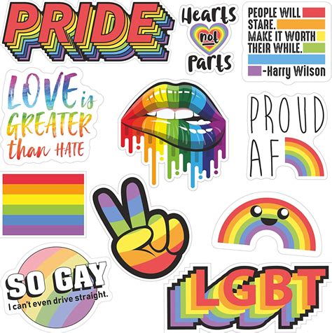 Lgbt Pride Sticker Pack Gay Pride Accessories Including 11 Rainbow