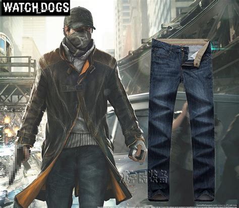 2017 Watch Dogs Aiden Pearce Jeans Watchdogs Cosplay Costume Mens
