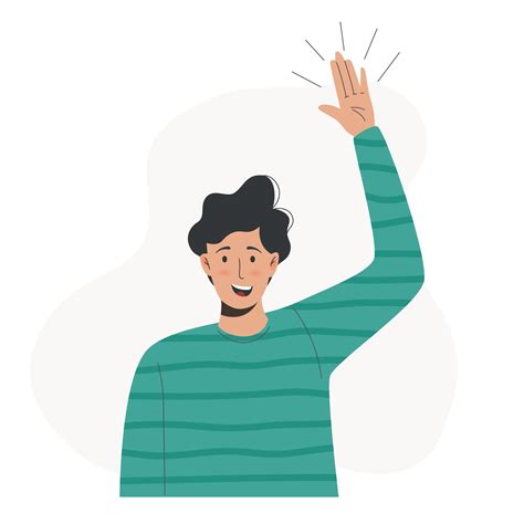 Cartoon Illustration Of A Man Waving Hand 3092292 Vector Art At Vecteezy