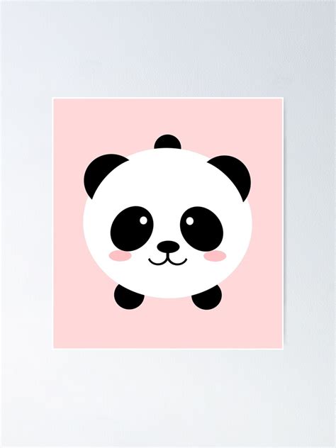 Lovely Kawai Panda Bear Poster By Eugeniaart Redbubble