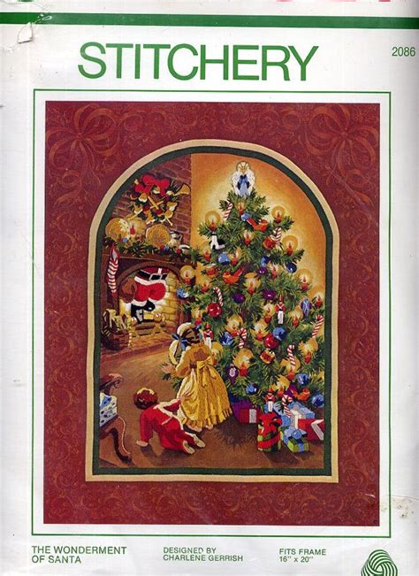 Christmas Crewel Embroidery Kit The Wonderment Of Santa 1980s