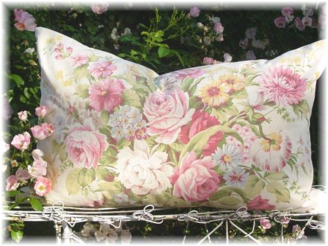 English Pink Cabbage Rose Floral Vintage Barkcloth Fabric Etsy