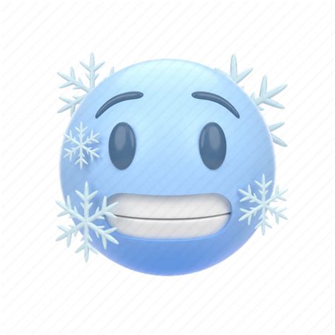 Emoji Emoticon Sticker Face Ice Cold Winter 3d Illustration